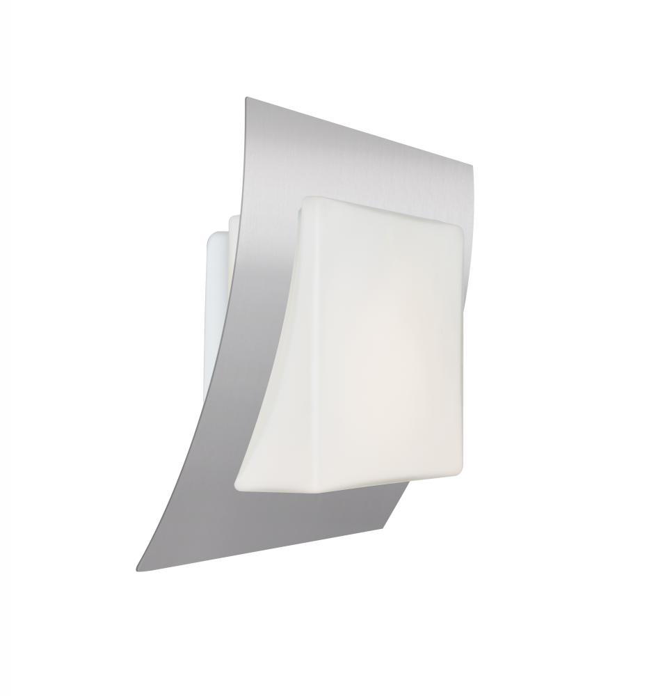 Besa, Axis 10 Sconce, Opal/Silver, 1x10W LED