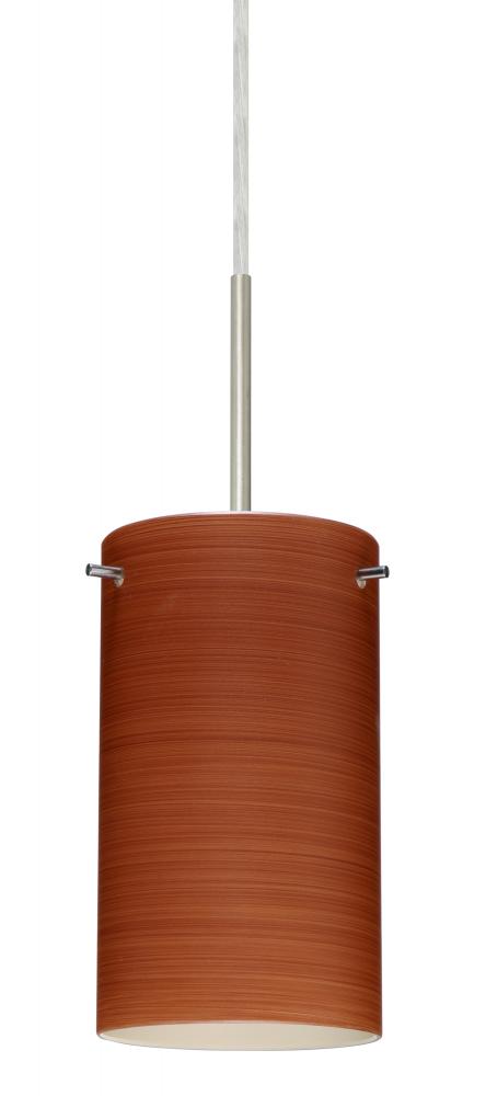 Besa Stilo 7 Pendant For Multiport Canopy Satin Nickel Cherry 1x50W E12 base