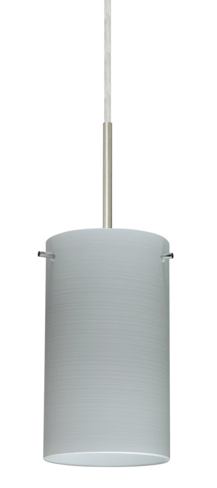 Besa Stilo 7 Pendant For Multiport Canopy Satin Nickel Chalk 1x50W E12 base