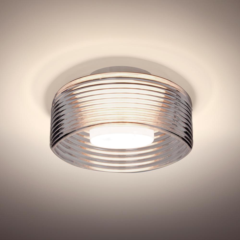 Belu Ceiling, Smoke Shade, Satin Nickel Finish, 1x5W LED