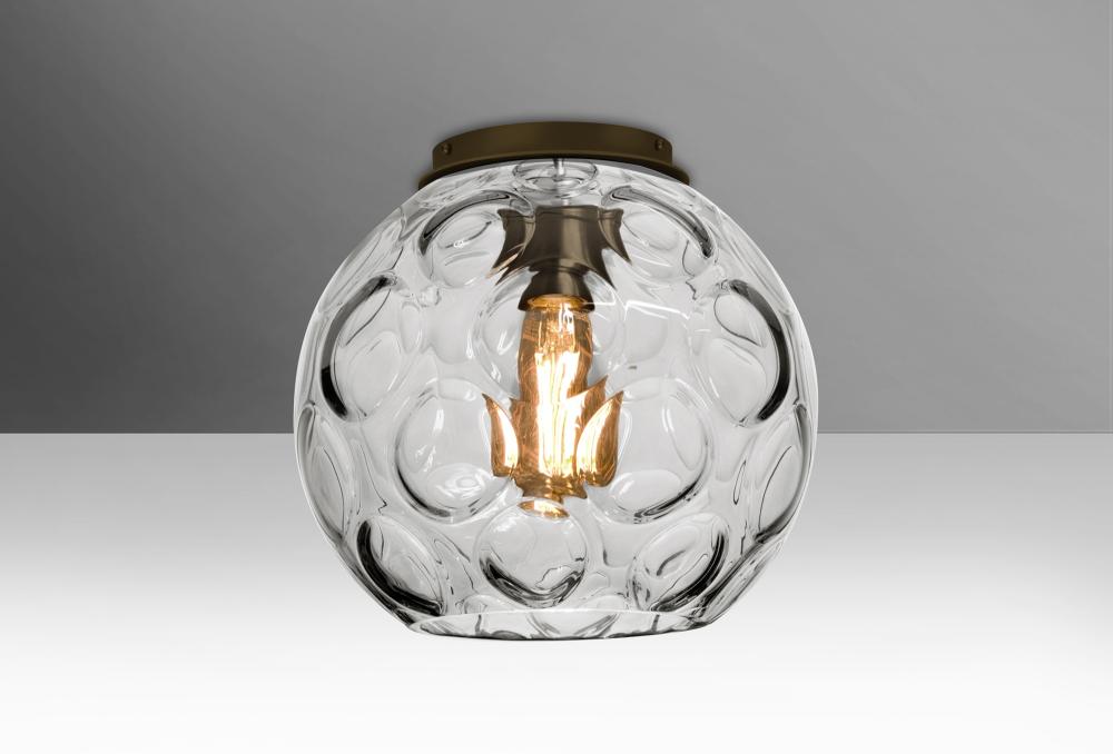 Besa, Bombay Ceiling, Clear, Bronze Finish, 1x8W LED Filament