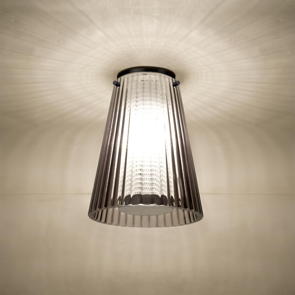 Dion Ceiling, Smoke Shade, Black Finish, 1x60W MAX Medium base