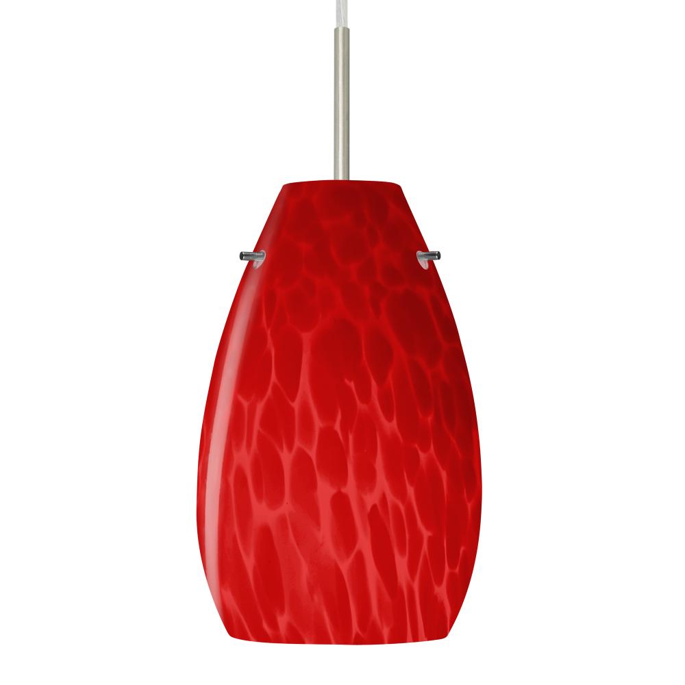 Besa Pera 9 Pendant For Multiport Canopy Satin Nickel Red Cloud 1x100W Medium Base