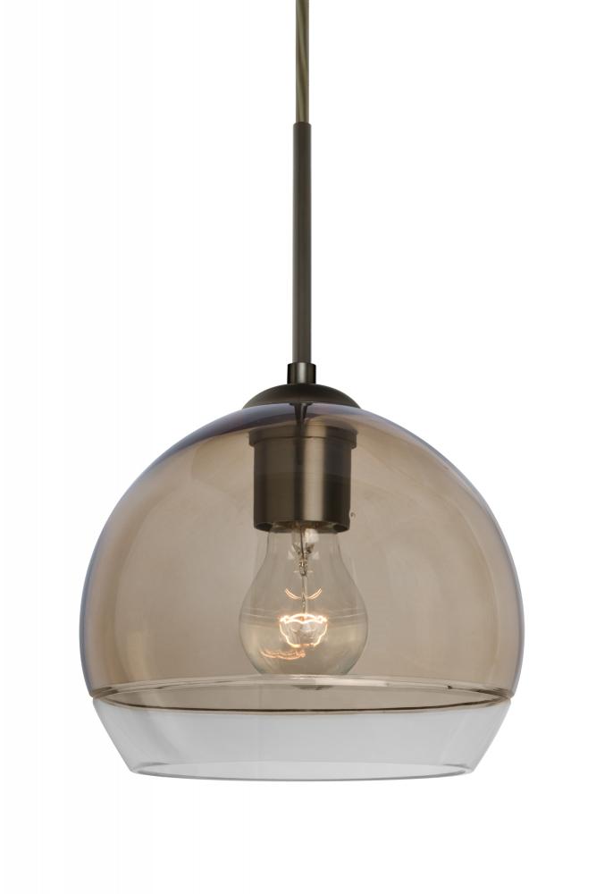 Besa, Ally 8 Cord Pendant For Multiport Canopy, Smoke/Clear, Bronze Finish, 1x60W Medium Base