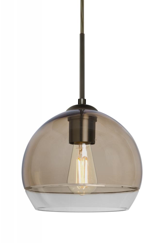 Besa, Ally 8 Cord Pendant For Multiport Canopy, Smoke/Clear, Bronze Finish, 1x5W LED Filament