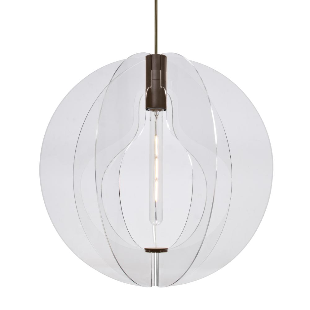 Besa Pendant For Multiport Canopy, Globe, Bronze Finish, 1x4W LED Filament