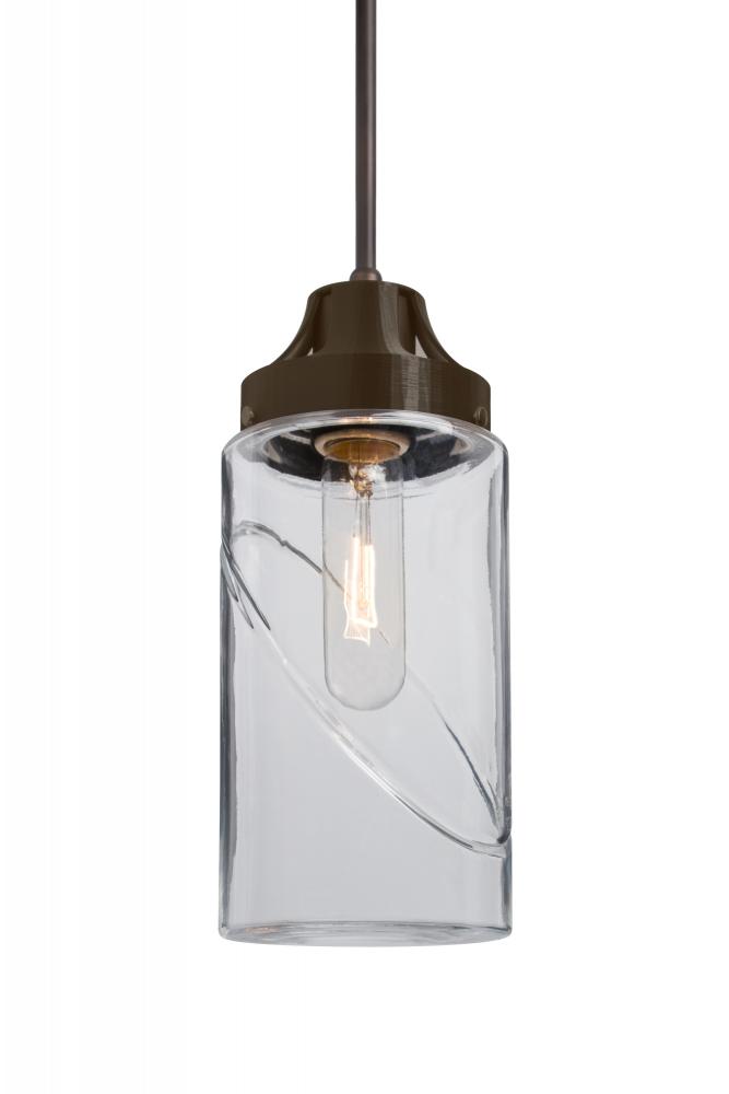 Besa, Blink Cord Pendant For Multiport Canopy, Clear, Bronze Finish, 1x60W Medium Base