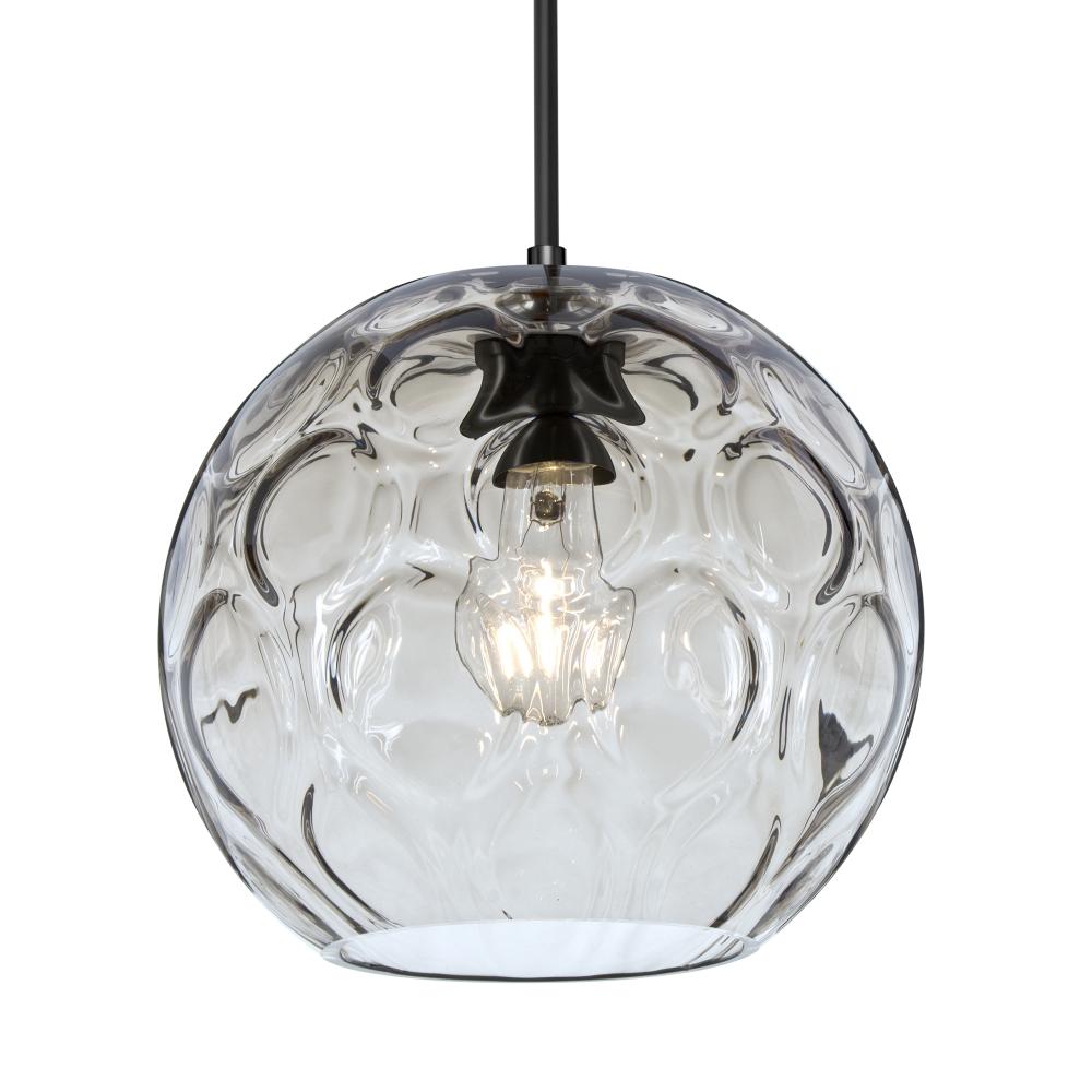 Besa Bombay Pendant For Multiport Canopy, Clear, Black Finish, 1x60W Medium Base