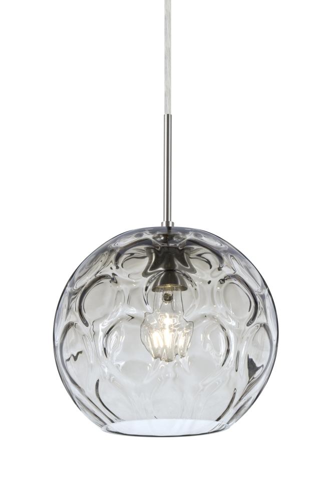 Besa Bombay Pendant For Multiport Canopy, Clear, Satin Nickel Finish, 1x60W Medium Base