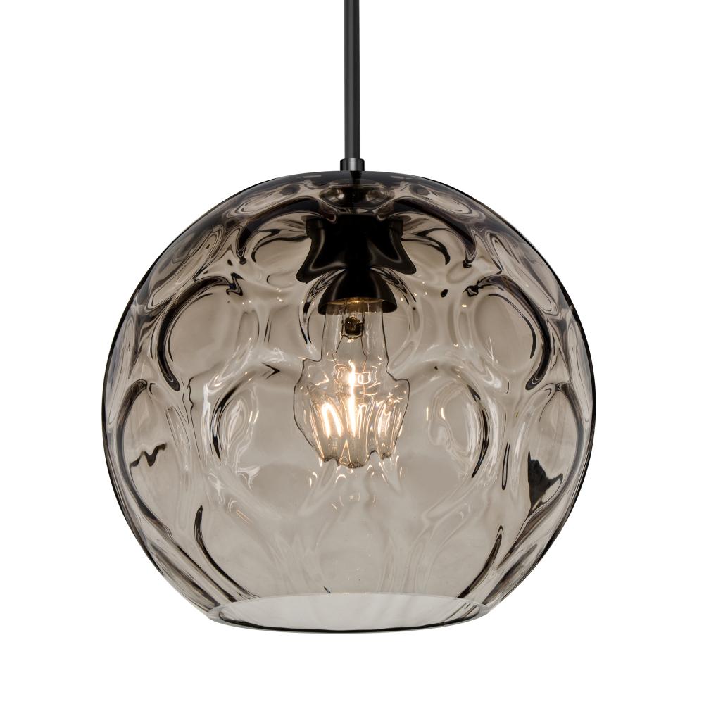 Besa Bombay Pendant For Multiport Canopy, Smoke, Black Finish, 1x60W Medium Base