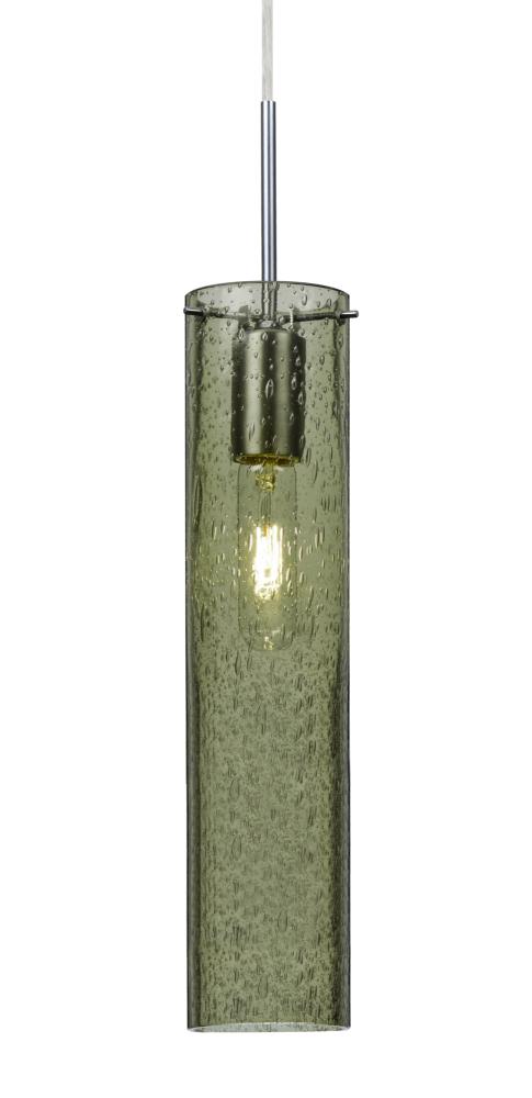 Besa, Juni 16 Pendant For Multiport Canopy, Moss Bubble, Satin Nickel, 1x60W Medium Base