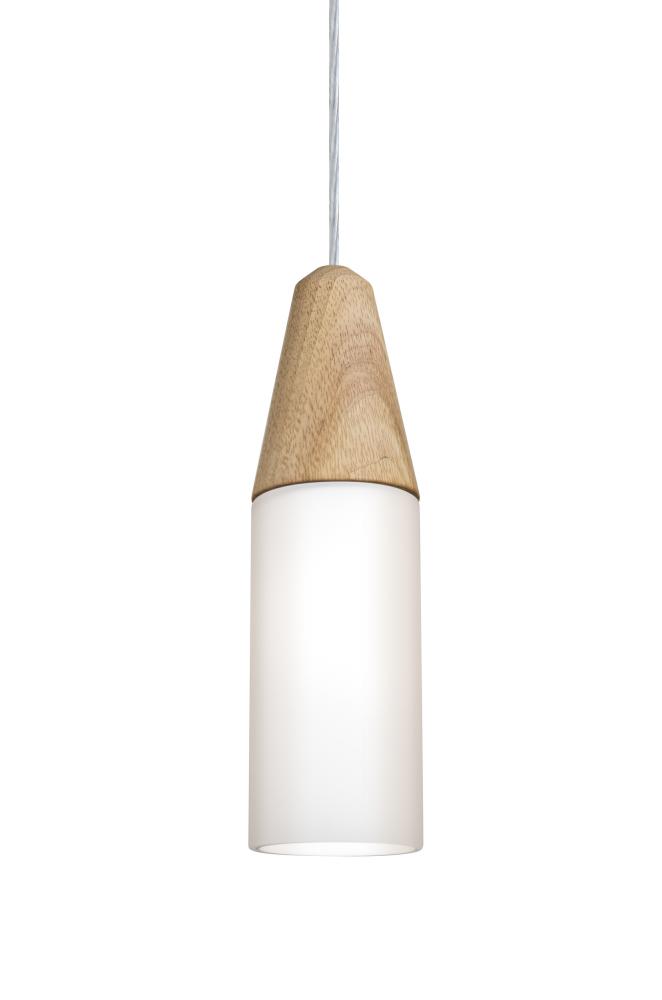 Besa, Nini Cord Pendant for Multiport Canopy, Natural/Opal, Satin Nickel Finish, 1x40W Medium Base