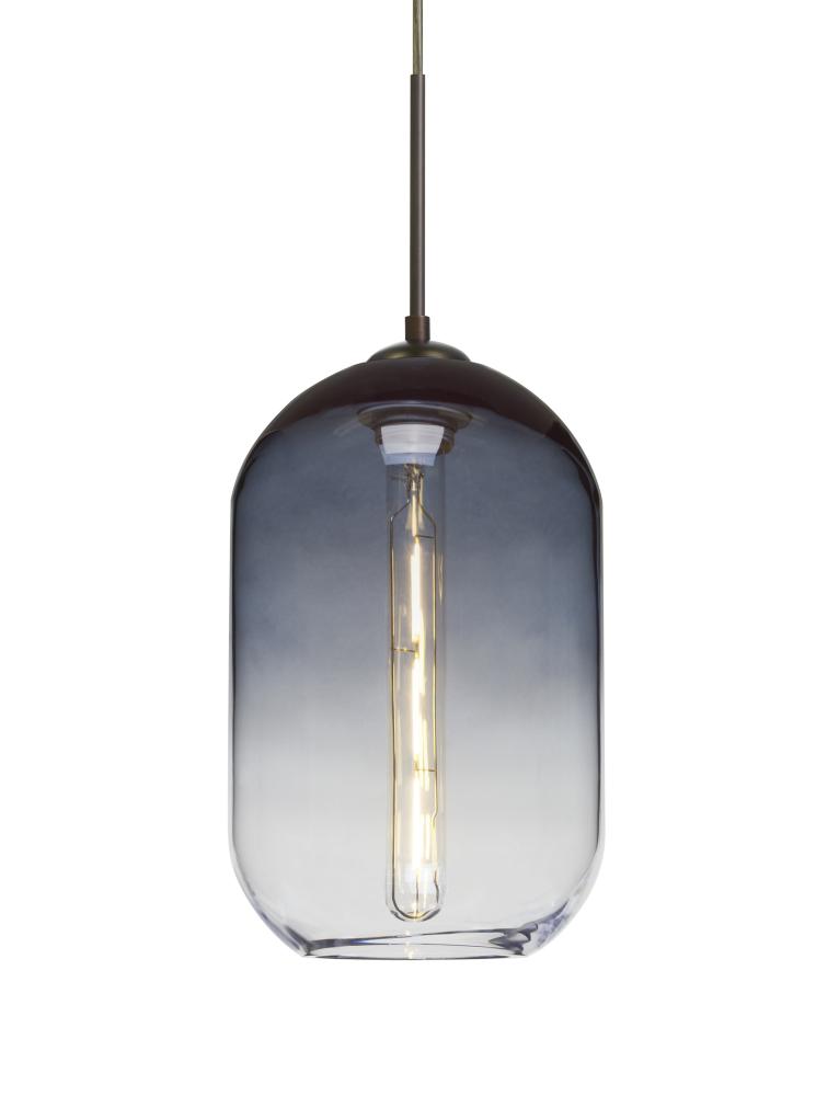 Besa, Omega 12 Cord Pendant For Multiport Canopies, Steel/Clear, Bronze Finish, 1x5W LED Filament