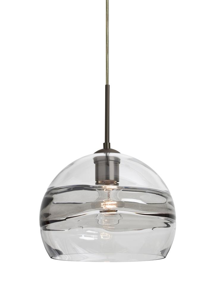 Besa Spirit 10 Pendant For Multiport Canopy, Smoke/Clear, Bronze Finish, 1x60W Medium Base