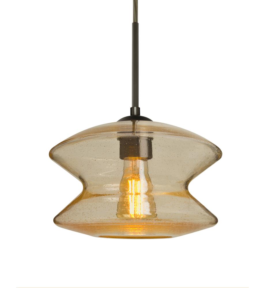 Besa, Zen Cord Pendant For Multiport Canopy, Gold Bubble, Bronze Finish, 1x8W LED Filament