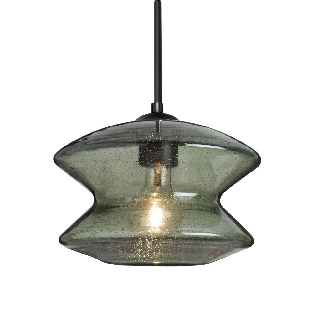 Besa, Zen Cord Pendant For Multiport Canopy, Moss Bubble, Black Finish, 1x60W Medium Base