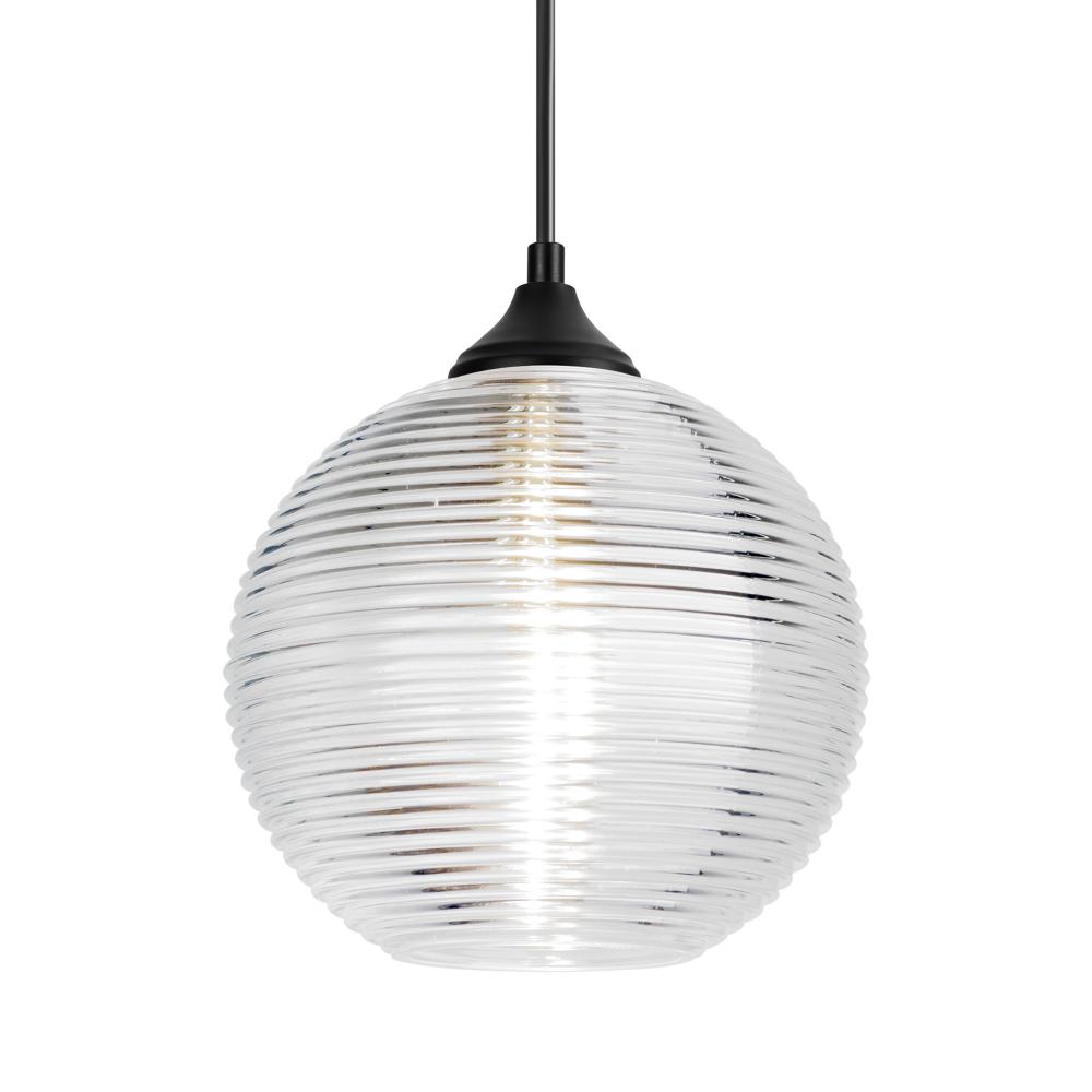 Besa Kristall 8 Outdoor Pendant Black Finish, Clear 1xE26 Base