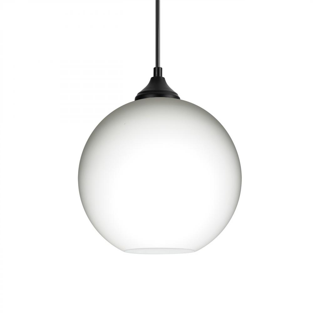 Besa Coco 8 Outdoor Pendant, Opal Matte, Black Finish, 1x E26 Base