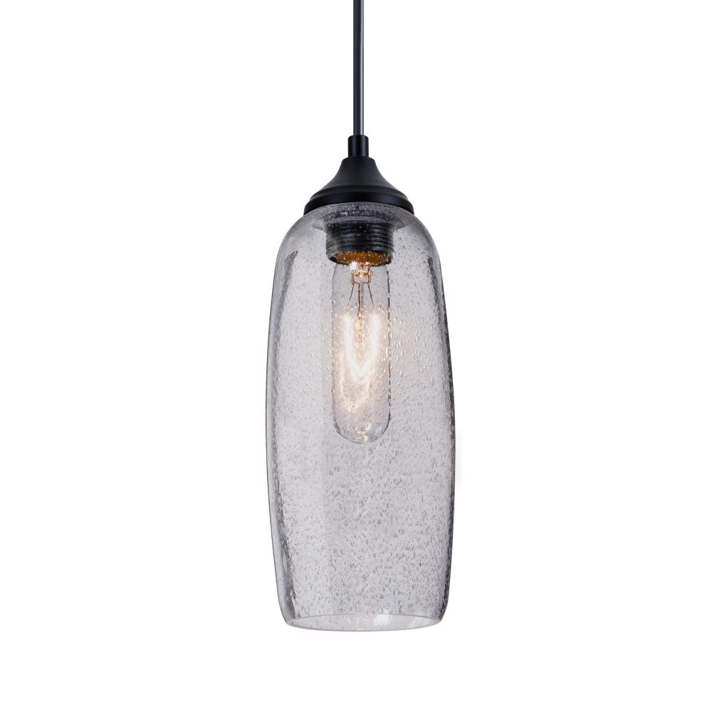 Besa, Pinot 9 Outdoor Pendant, Clear Bubble, Black Finish, FInish 1xE26 Base