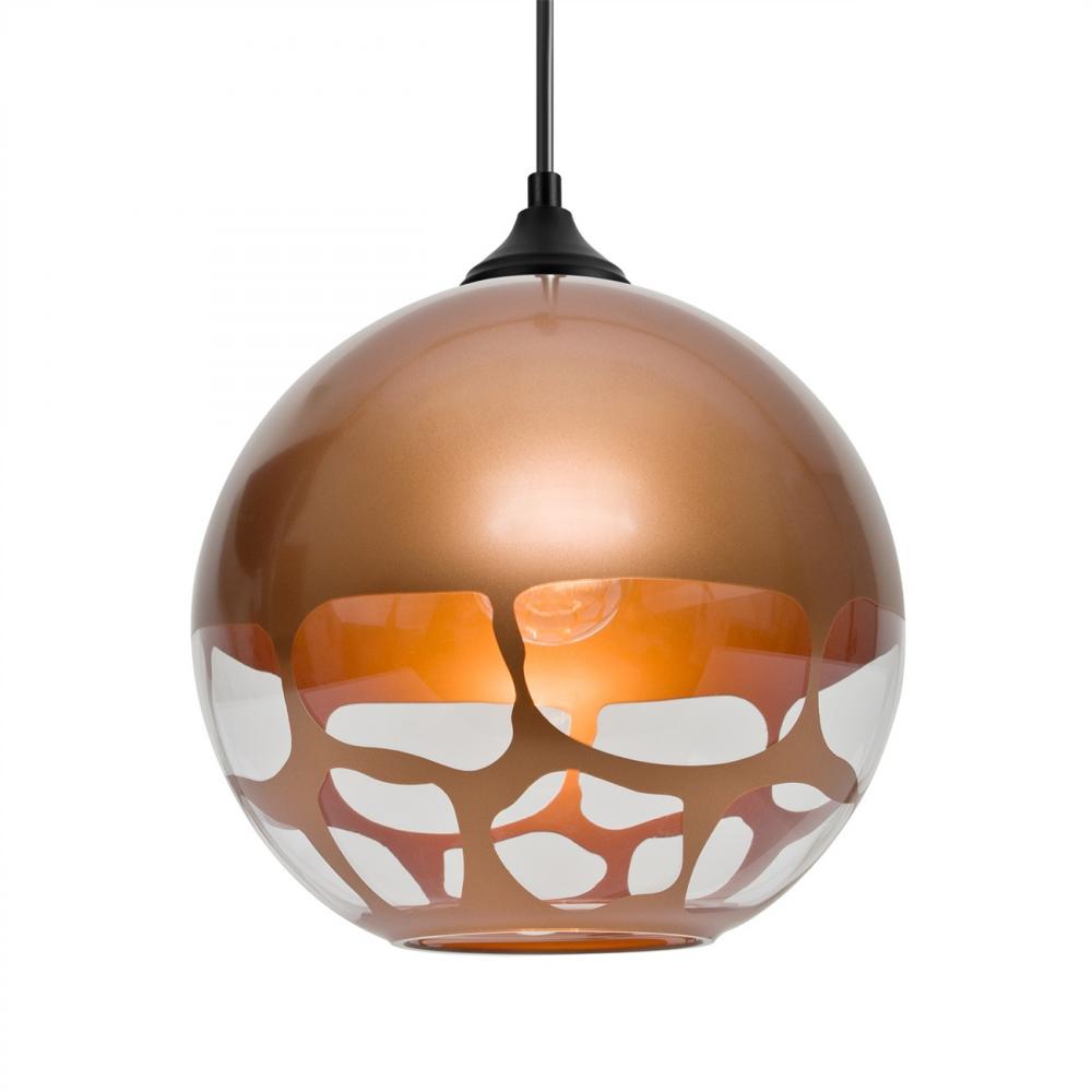 Besa, Rocky Outdoor Pendant, Copper, Black Finish, 1xE26 Base Base