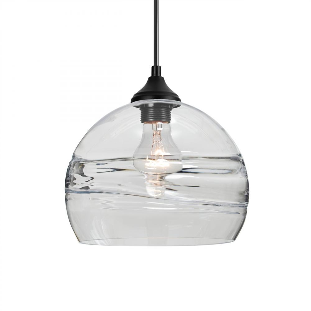 Besa Spirit 8 Outdoor Pendant, Clear, Black Finish, 1xE26 Base
