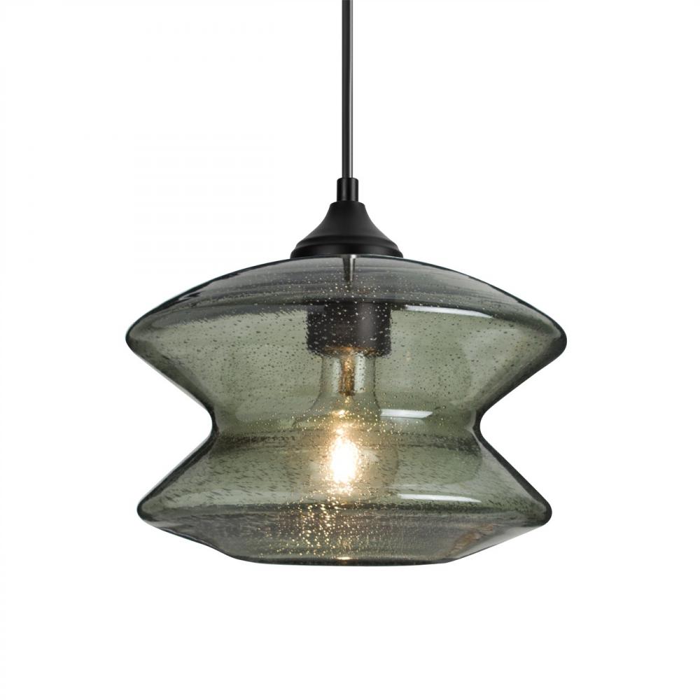 Besa, Zen Outdoor Pendant, Moss Bubble, Black Finish, 1xE26 Base