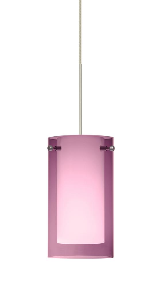 Besa Pendant Pahu 4 Satin Nickel Transparent Amethyst/Opal 1x35W MAX GY6.35 Base