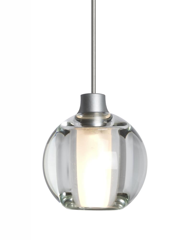 Besa, Boca 5 Cord Pendant, Clear, Satin Nickel Finish, 1x35W MAX GY6.35 Base