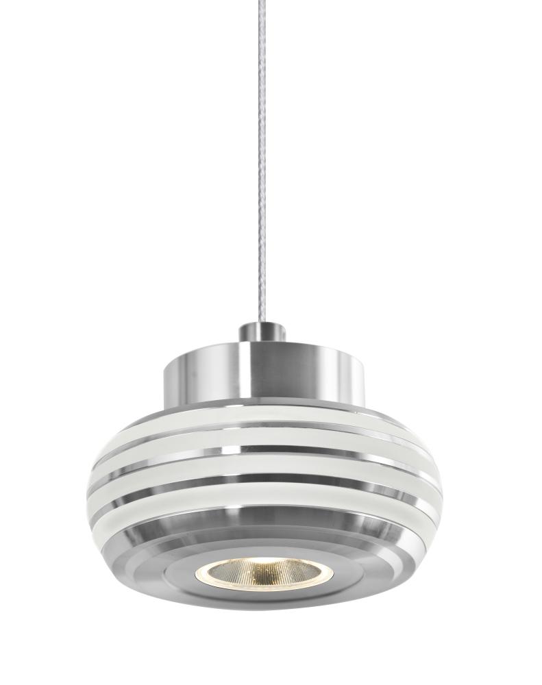 Besa, Flower Cord Pendant For Multiport Canopy, Clear/Clear, Satin Nickel Finish, 1x3W LED