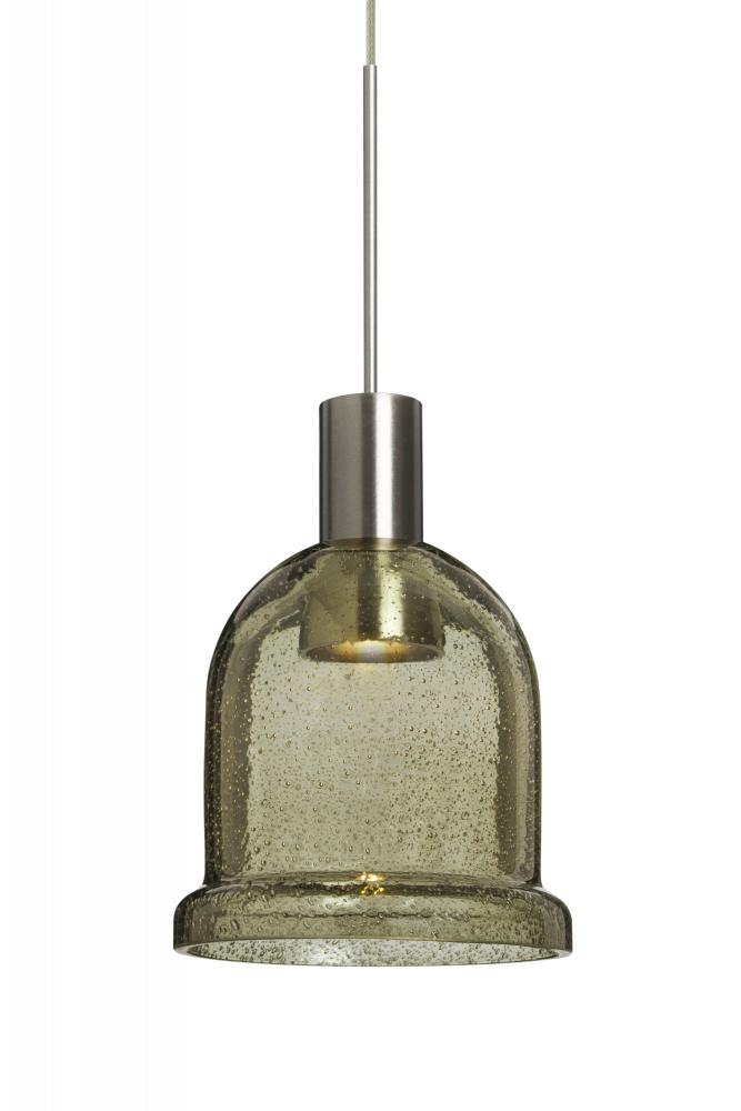Besa, Kiba Cord Pendant For Multiport Canopy, Latte Bubble, Satin Nickel Finish, 1x3W LED
