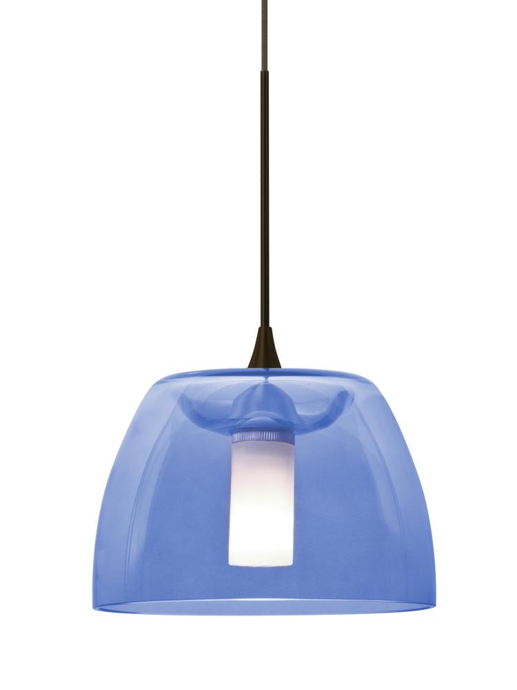 Besa Spur Cord Pendant For Multiport Canopy, Blue, Bronze Finish, 1x35W MAX GY6.35 Base