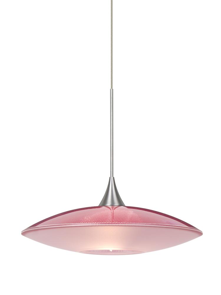 Besa Pendant Spazio Satin Nickel Red/Frost 1x50W MAX GY6.35 Base
