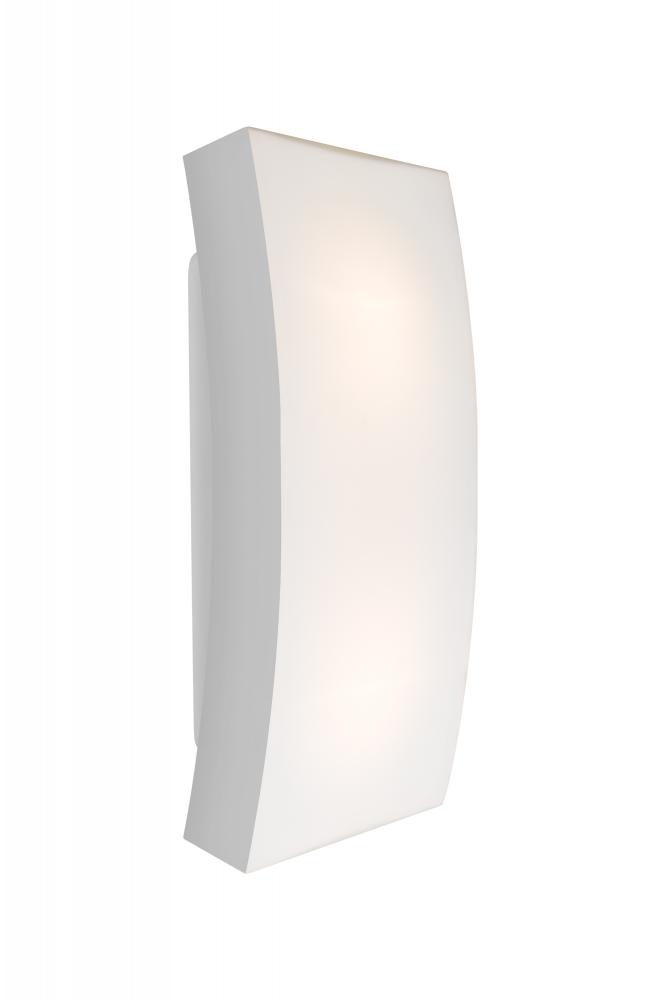 Besa, Billow 15 Outdoor Sconce, Opal/Silver, Silver Finish, 2x8W LED