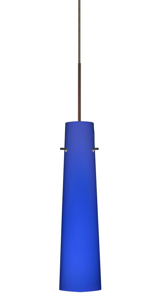 Besa Camino Pendant Bronze Cobalt Blue Matte 1x50W MAX GY6.35 Base
