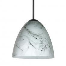 Besa Lighting 1JC-4470MG-BK - Besa Vila Pendant Black Marble Grigio 1x60W Medium Base