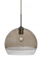 Besa Lighting 1JC-ALLY12SM-BR - Besa, Ally 12 Cord Pendant, Smoke/Clear, Bronze Finish, 1x60W Medium Base