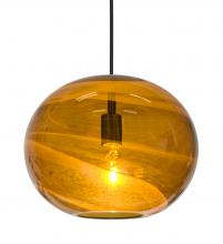 Besa Lighting 1JC-GENOAM-BK - Besa, Geno Cord Pendant, Vapor Amber, Black Finish, 1x60W Medium Base