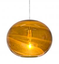Besa Lighting 1JC-GENOAM-SN - Besa, Geno Cord Pendant, Vapor Amber, Satin Nickel Finish, 1x60W Medium Base
