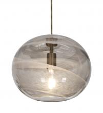 Besa Lighting 1JC-GENOSM-EDIL-BR - Besa, Geno Cord Pendant, Vapor Smoke, Bronze Finish, 1x8W LED Filament