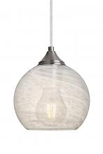 Besa Lighting 1JC-JILLYCL-EDIL-SN-L - Besa, Jilly Cord Pendant, Vapor Clear, Satin Nickel Finish, 1x5W LED Filament, 15Ft. Cord