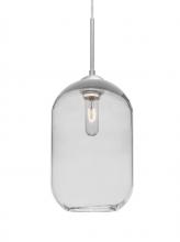 Besa Lighting 1JC-OMEGA12CL-SN - Besa, Omega 12 Cord Pendant, Clear, Satin Nickel Finish, 1x60W Medium Base