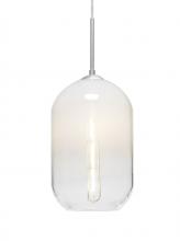 Besa Lighting 1JC-OMEGA12WH-EDIL-SN - Besa, Omega 12 Cord Pendant, White/Clear, Satin Nickel Finish, 1x5W LED Filament