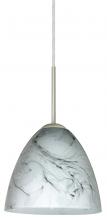 Besa Lighting 1JT-4470MG-LED-SN - Besa Vila LED Pendant Marble Grigio Satin Nickel 1x9W LED