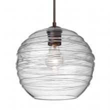 Besa Lighting 1JT-462761-BR-L - Besa Wave 10 Pendant Bronze Clear 1x60W Medium Base, 15Ft. Cord