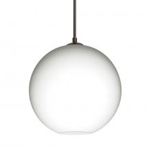 Besa Lighting 1JT-COCO807-LED-BR-L - Besa Coco 8 Pendant, Opal Matte, Bronze Finish, 1x9W LED, 15Ft. Cord