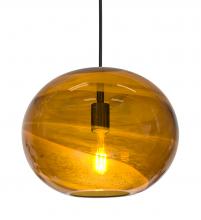Besa Lighting 1JT-GENOAM-EDIL-BK - Besa, Geno Cord Pendant, Vapor Amber, Black Finish, 1x8W LED Filament