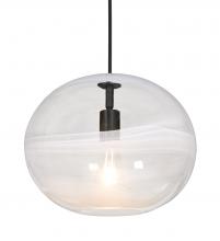 Besa Lighting 1JT-GENOCL-EDIL-BK - Besa, Geno Cord Pendant, Vapor Clear, Black Finish, 1x8W LED Filament