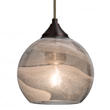 Besa Lighting 1JT-JILLYSM-BR-L - Besa, Jilly Cord Pendant, Vapor Smoke, Bronze Finish, 1x60W Medium Base, 15Ft. Cord