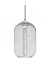 Besa Lighting 1JT-OMEGA12CL-EDIL-SN - Besa, Omega 12 Cord Pendant, Clear, Satin Nickel Finish, 1x5W LED Filament