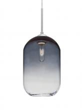 Besa Lighting 1JT-OMEGA12ST-SN - Besa, Omega 12 Cord Pendant, Steel/Clear, Satin Nickel Finish, 1x60W Medium Base